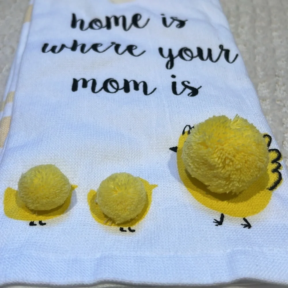 NWT dish towel set - 2 towels yellow and white theme